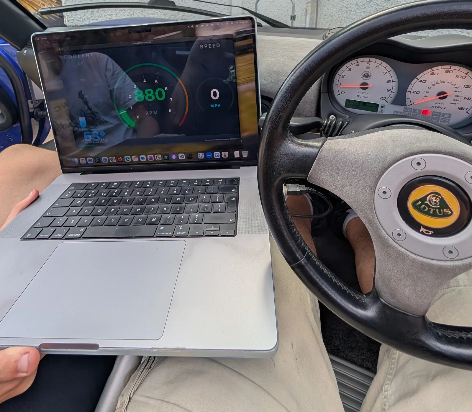 In-car testing of the telemetry system